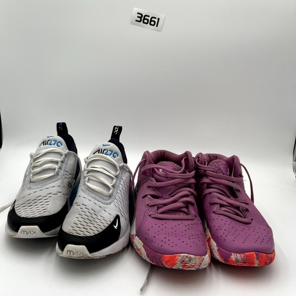 Lot Of 2 Nike / Under Armour 5.5 Youth Running Shoes Multicolor Athletic Sneaker